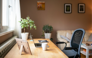 Home office in the living room