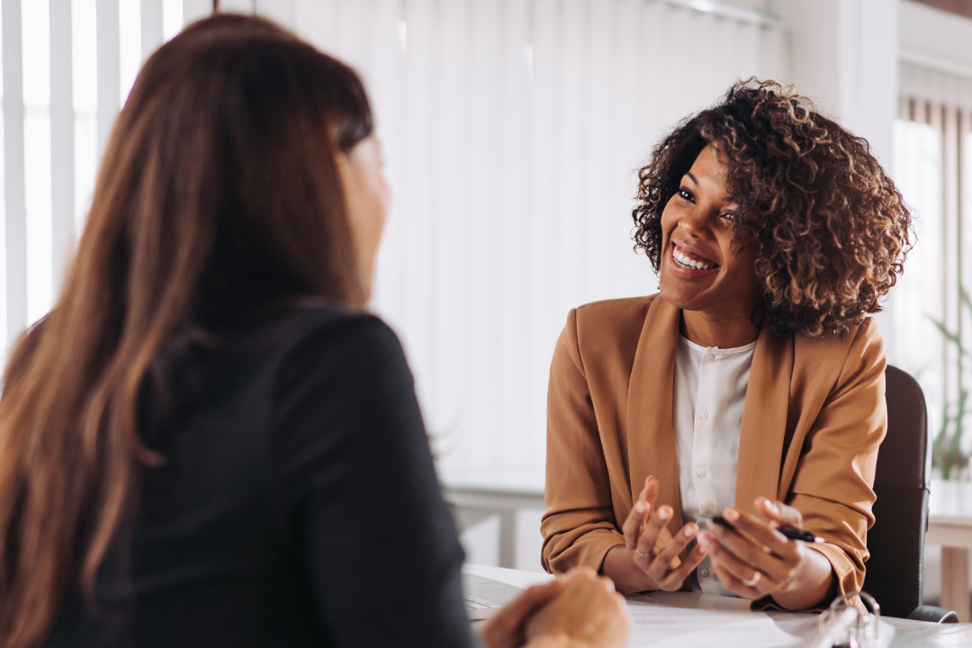 Two women having a meeting